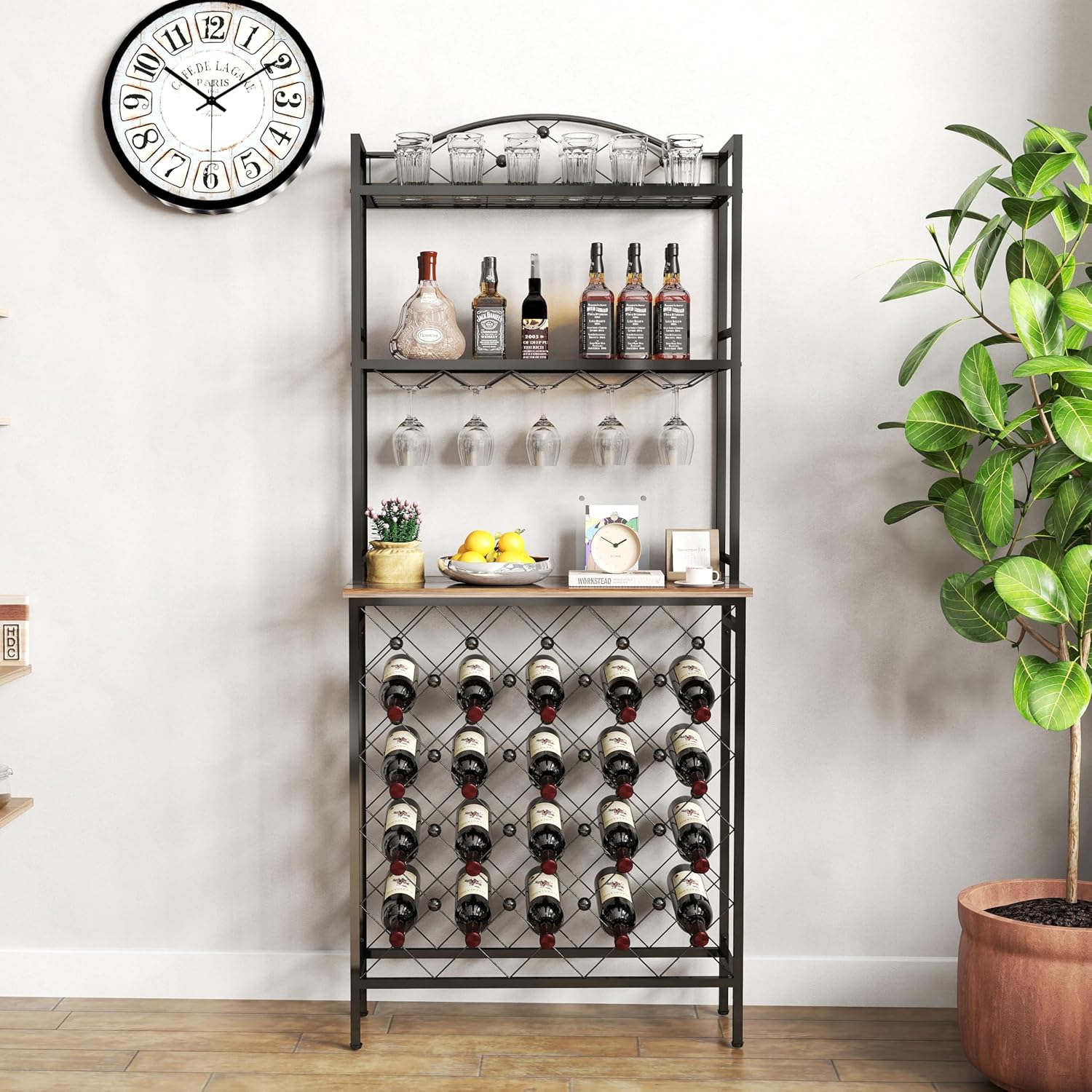 YAFF 3-Tier Wine Rack Bar Table with Storage 1