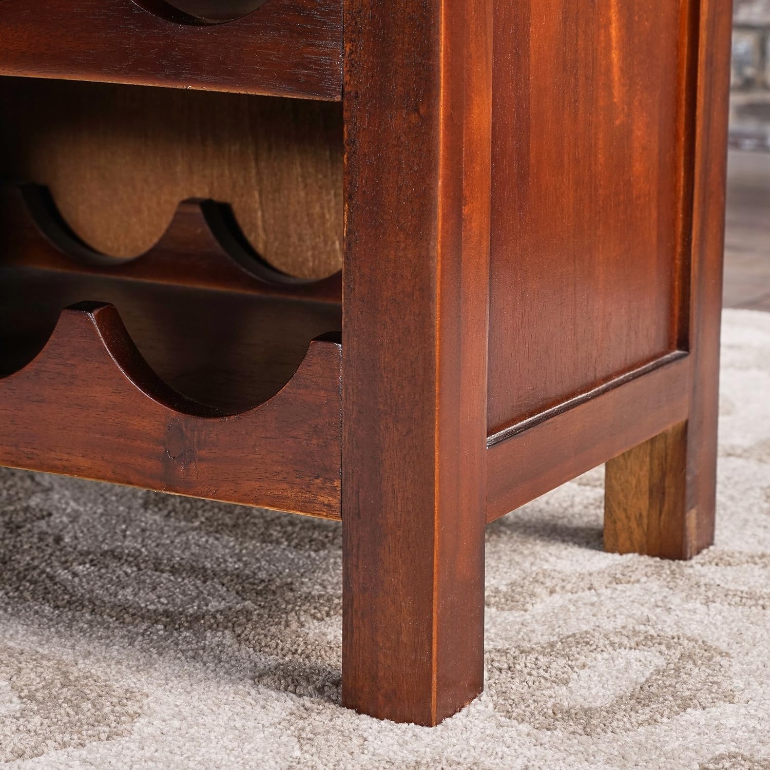Christopher Knight Home Eirinn Wine Rack with Drawer Dark Oak